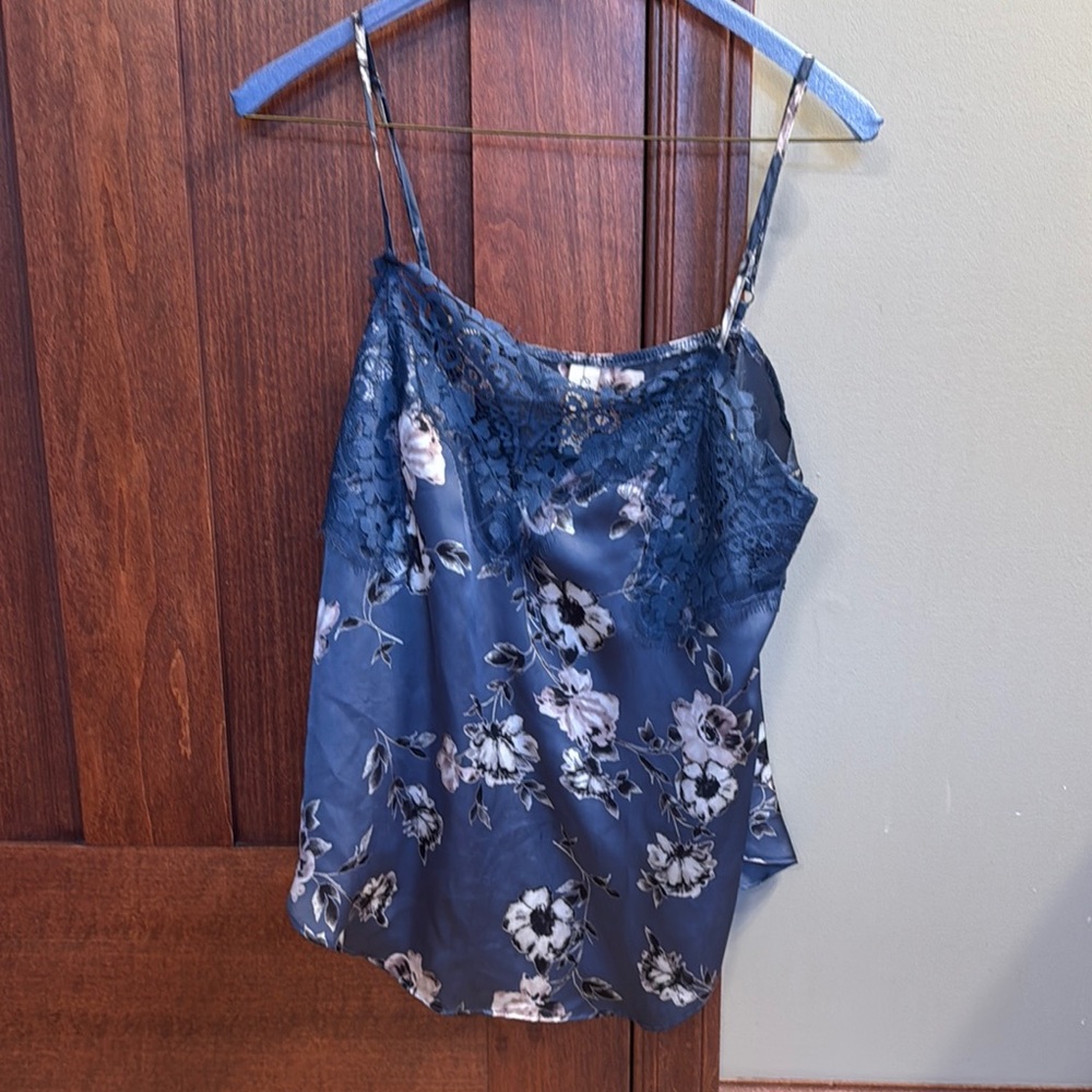 Allison Joy Navy Floral Cami with Lace